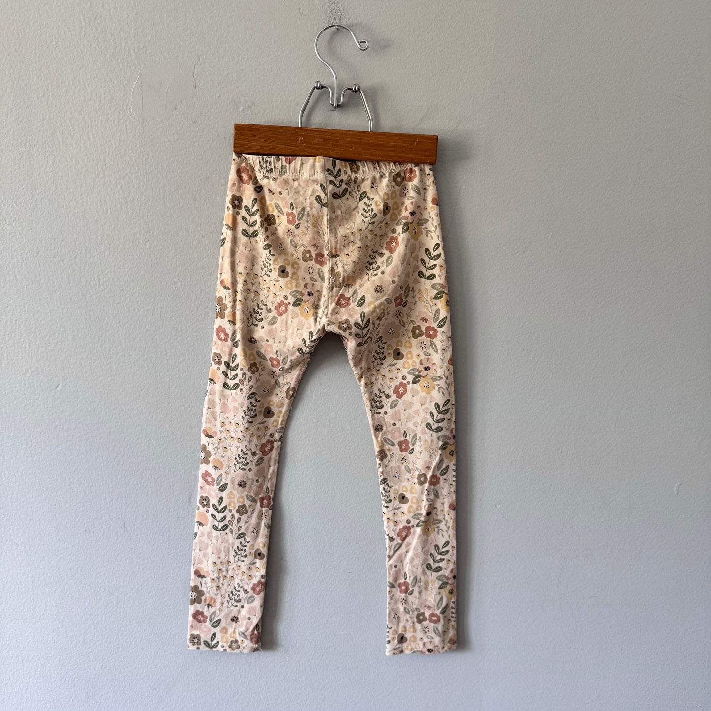 Jax & Lennon / Beige x floral leggings / 5-6Y