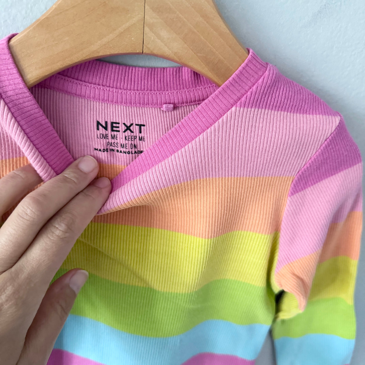 Next / Ribbed x rainbow long sleeve / 4Y