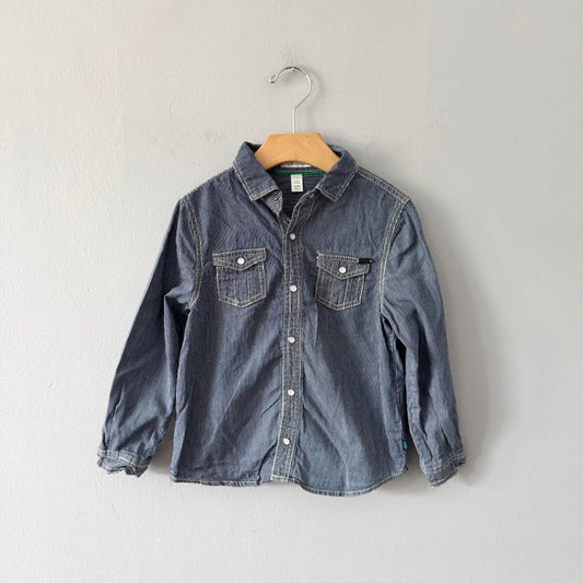 Okaidi / Navy stripe shirt / 5Y