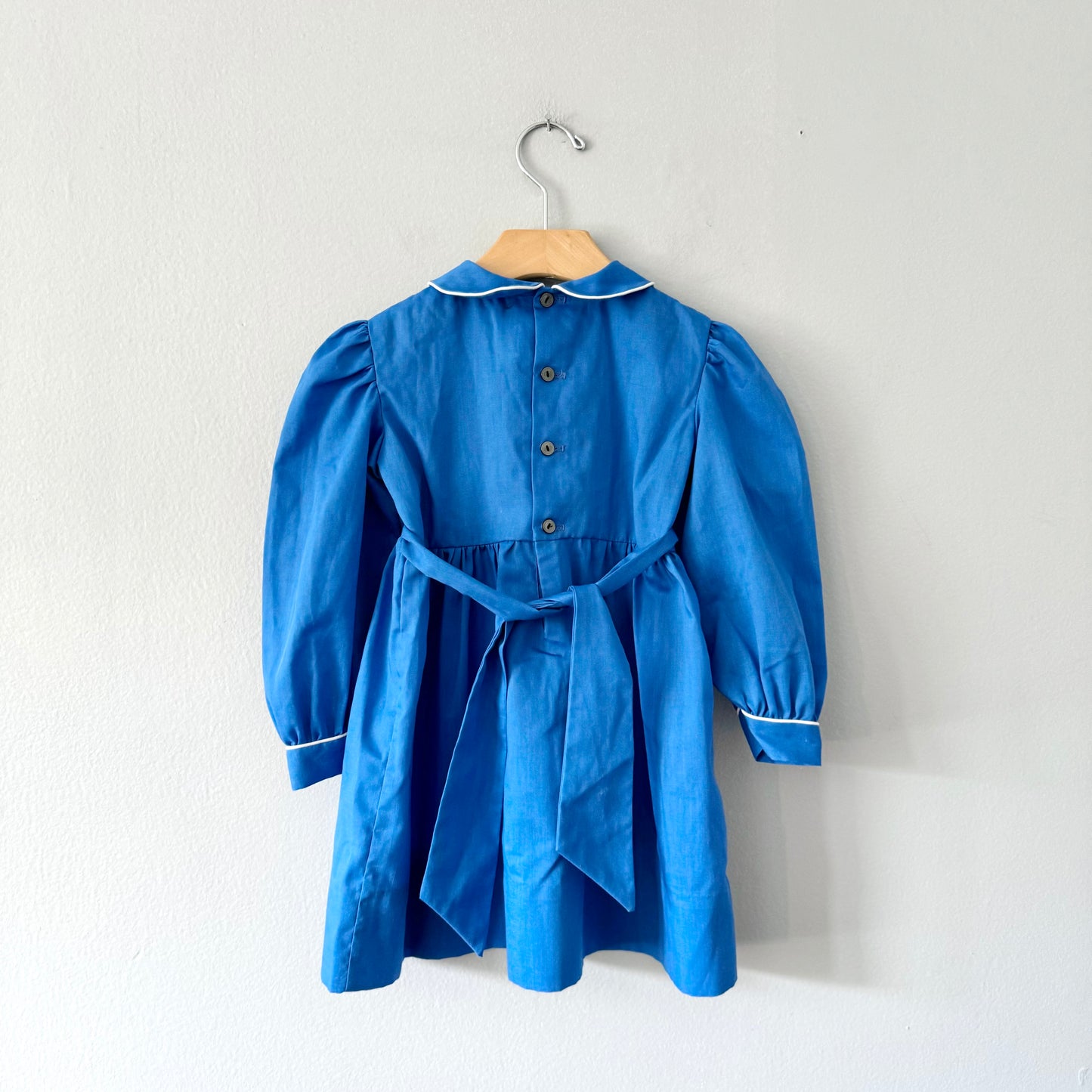 Vintage / Blue smock handmade dress / 4Y