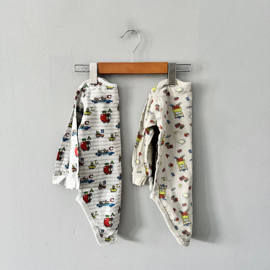 Uniqlo / 2 long sleeve onesies / 18-24M