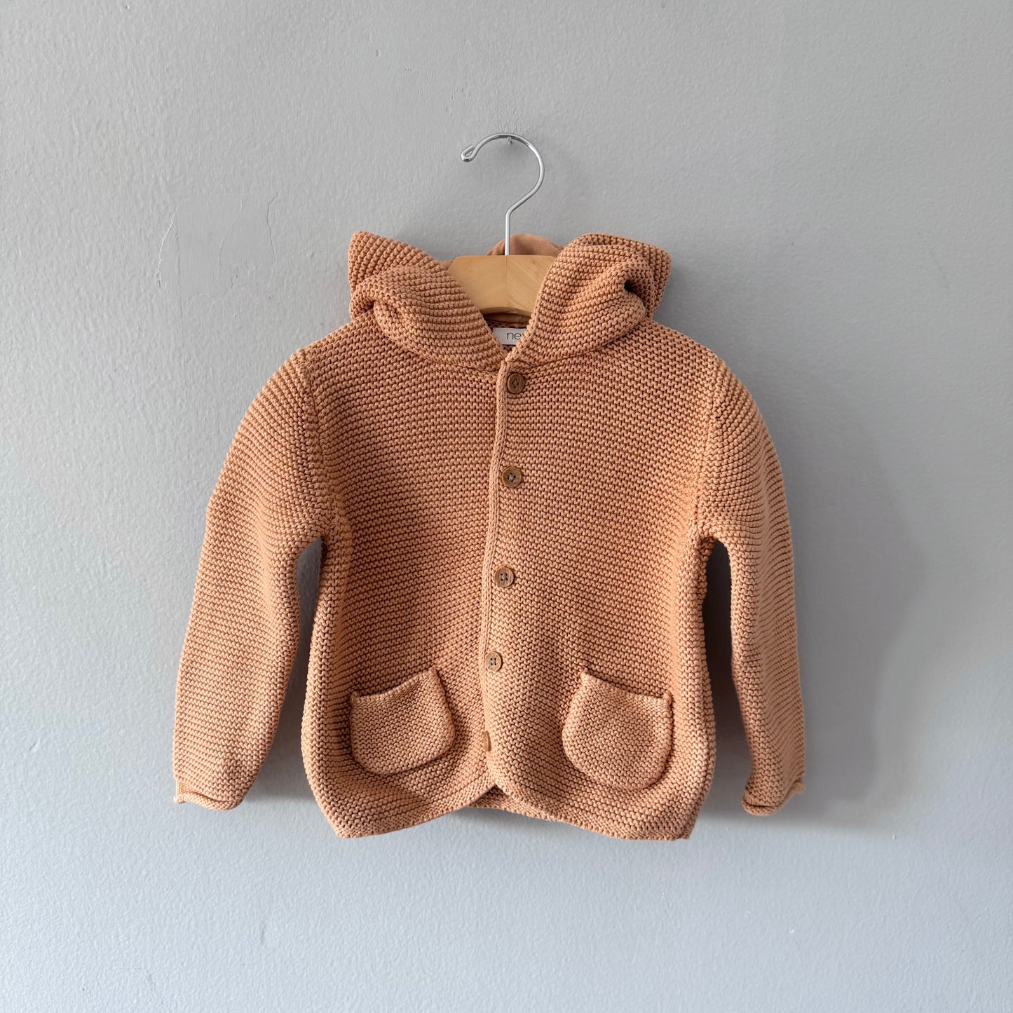 Next / Orange brown cotton knit jacket / 6-7Y(Fits 3Y)