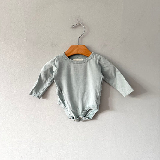 Mini mioche / Light blue long sleeve onesie / 0-3M