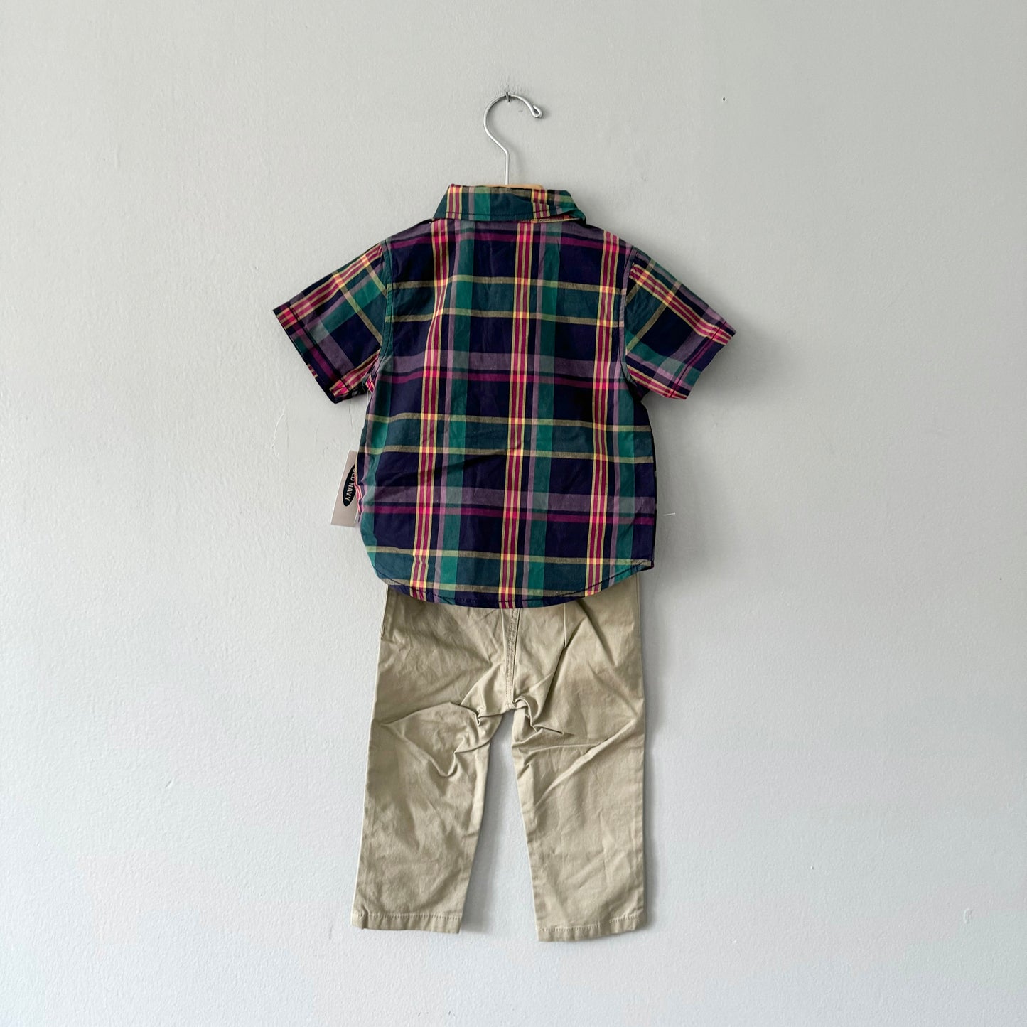 Old Navy / Checked shirt x chino shorts set - New with tag / 12-18M