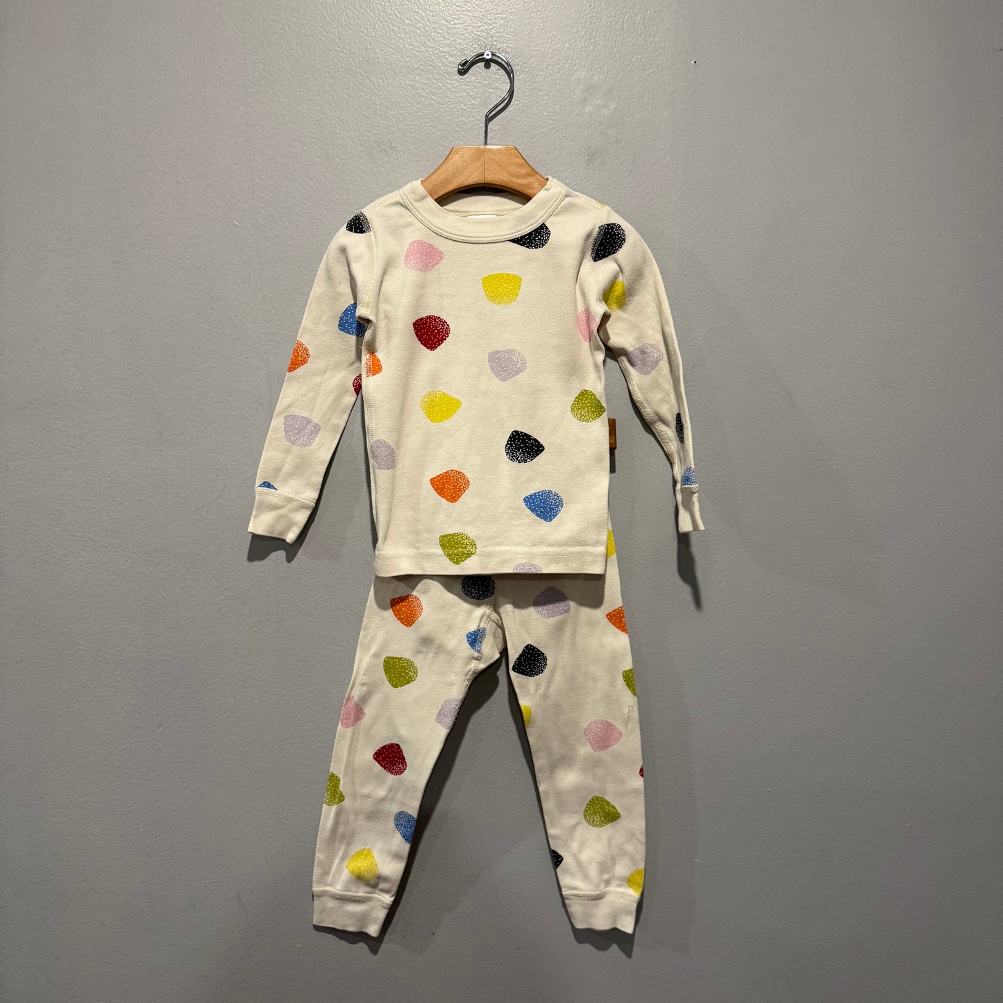 Hanna Andersson	/ White x colourful pajama set / 3Y