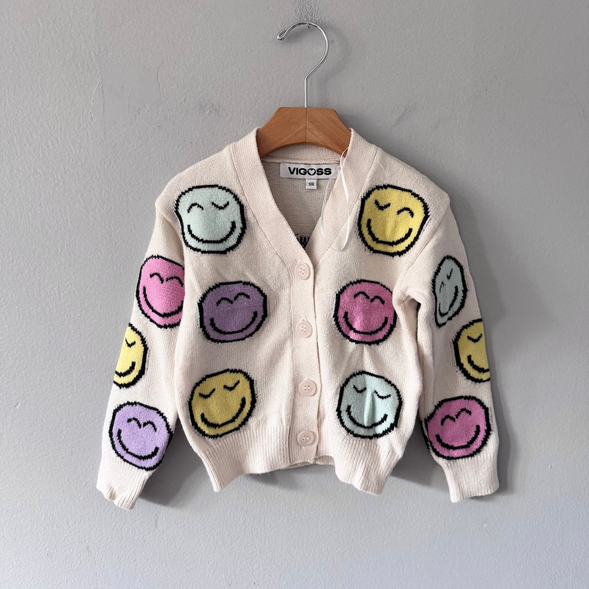 Vigoss / Smiley knit cardigan / 4Y