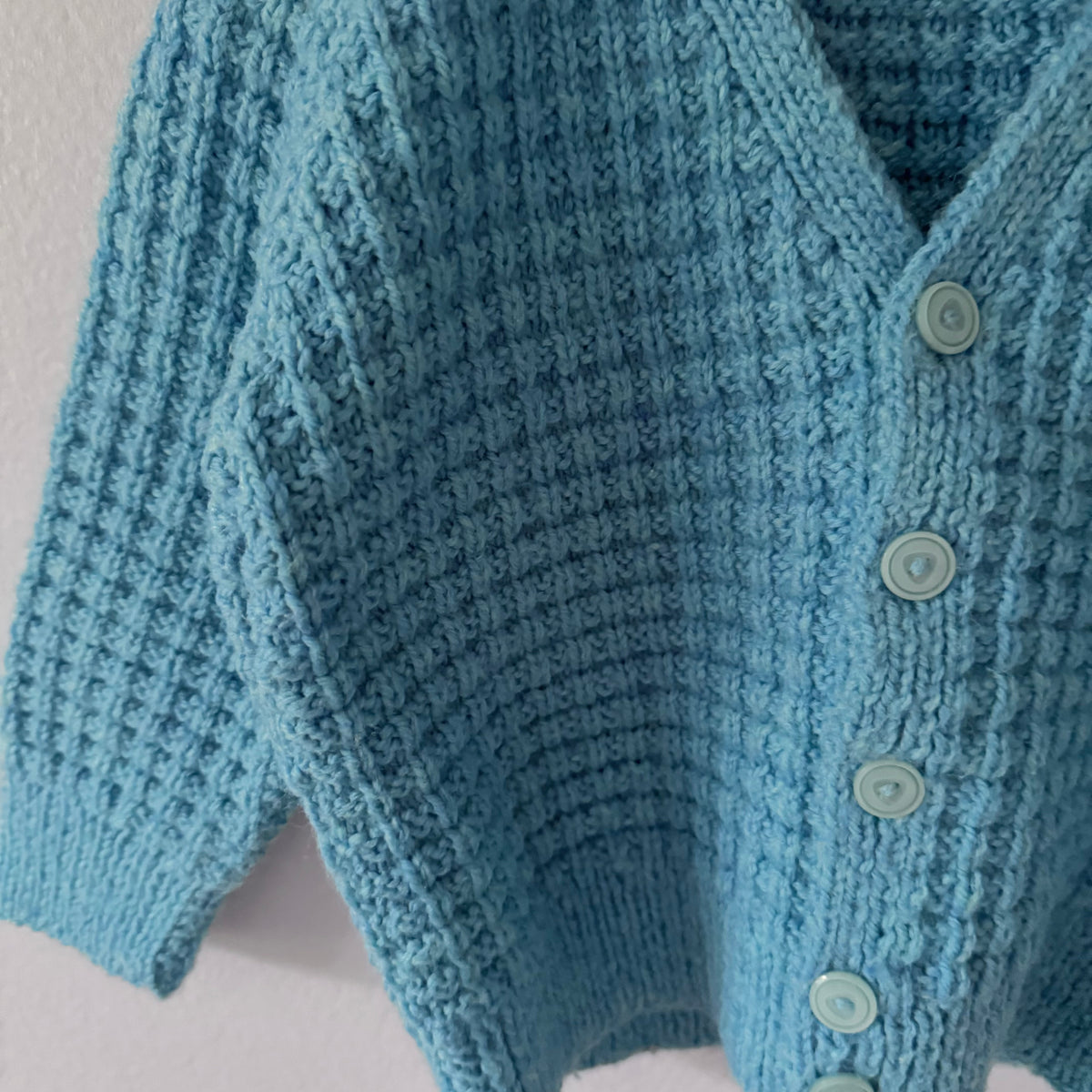 Handmade / Blue knit cardigan / 2-3Y