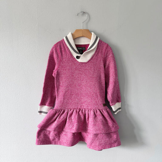 Roots / Salt and pepper crew dress / 3T