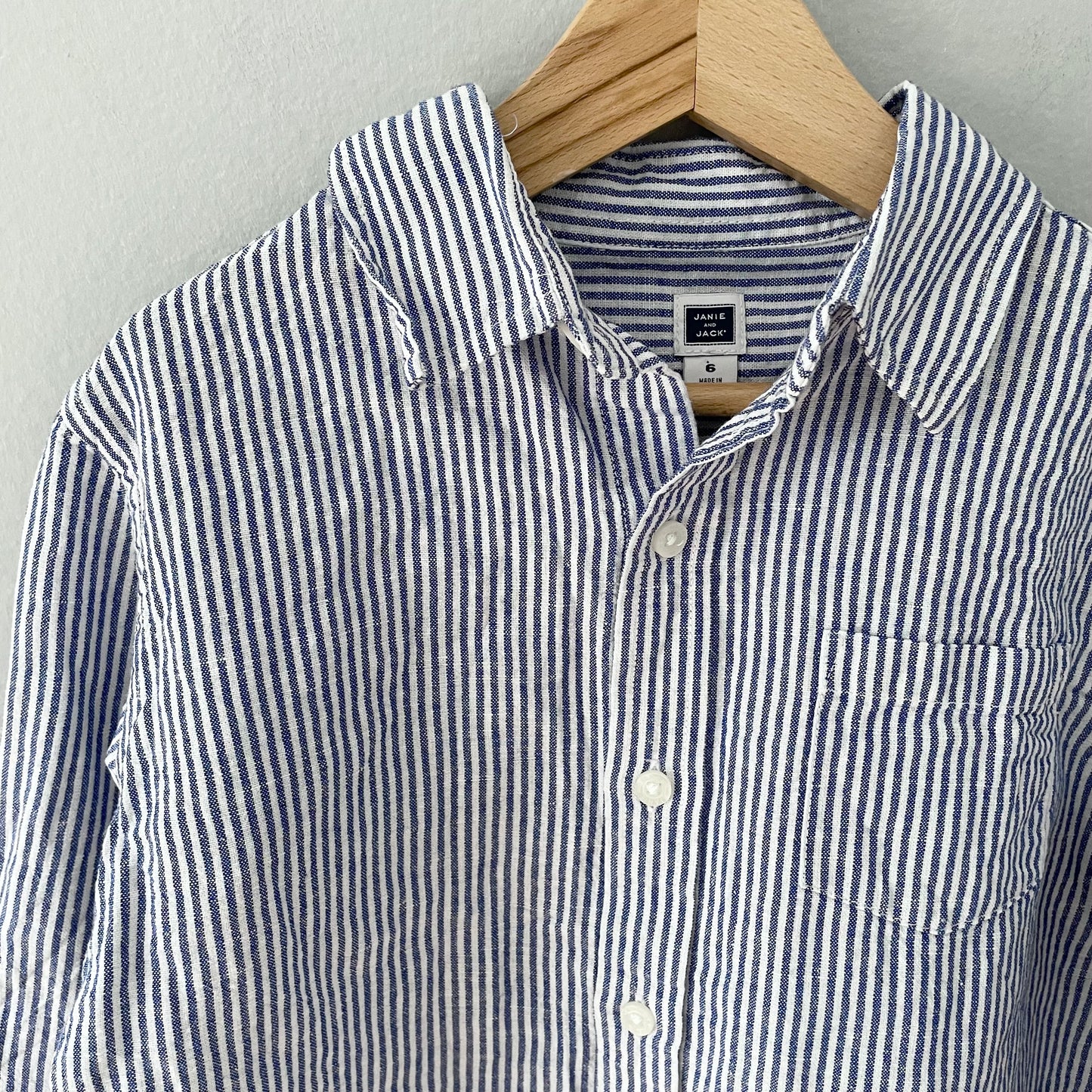 Janie & Jack / Linen x cotton shirt / 6Y