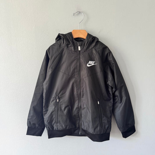 Nike / Black mesh lined nylon jacket / 6-7Y
