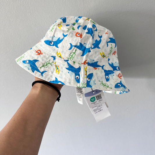 Blukids / White x shark bucket hat / 18-24M - New with tag