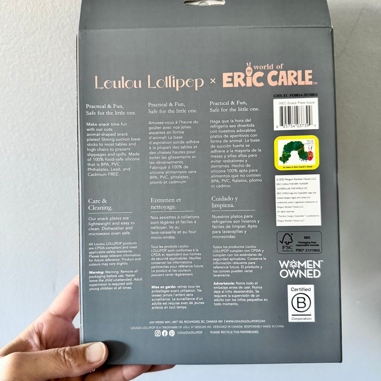 Loulou lollipop x Eric Carle / Assiette à goûter en silicone - Neuf avec boîte