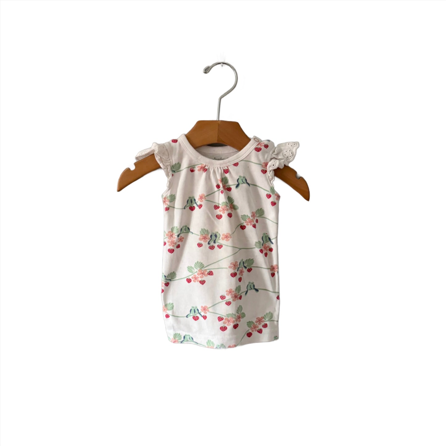 Sapling / White x strawberry summer top / 3-6M