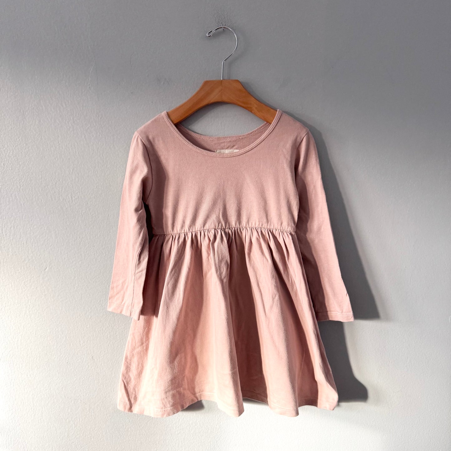 Mini mioche / Smokey pink long sleeve dress / 3-4Y