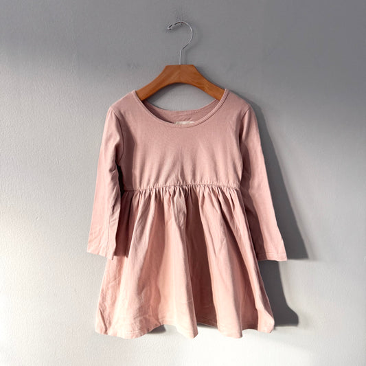 Mini mioche / Smokey pink long sleeve dress / 3-4Y