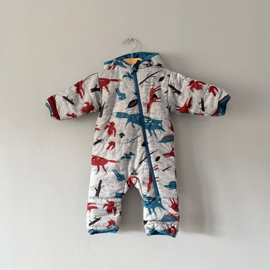 Burton / Grey x animal snowsuits / 3-6M