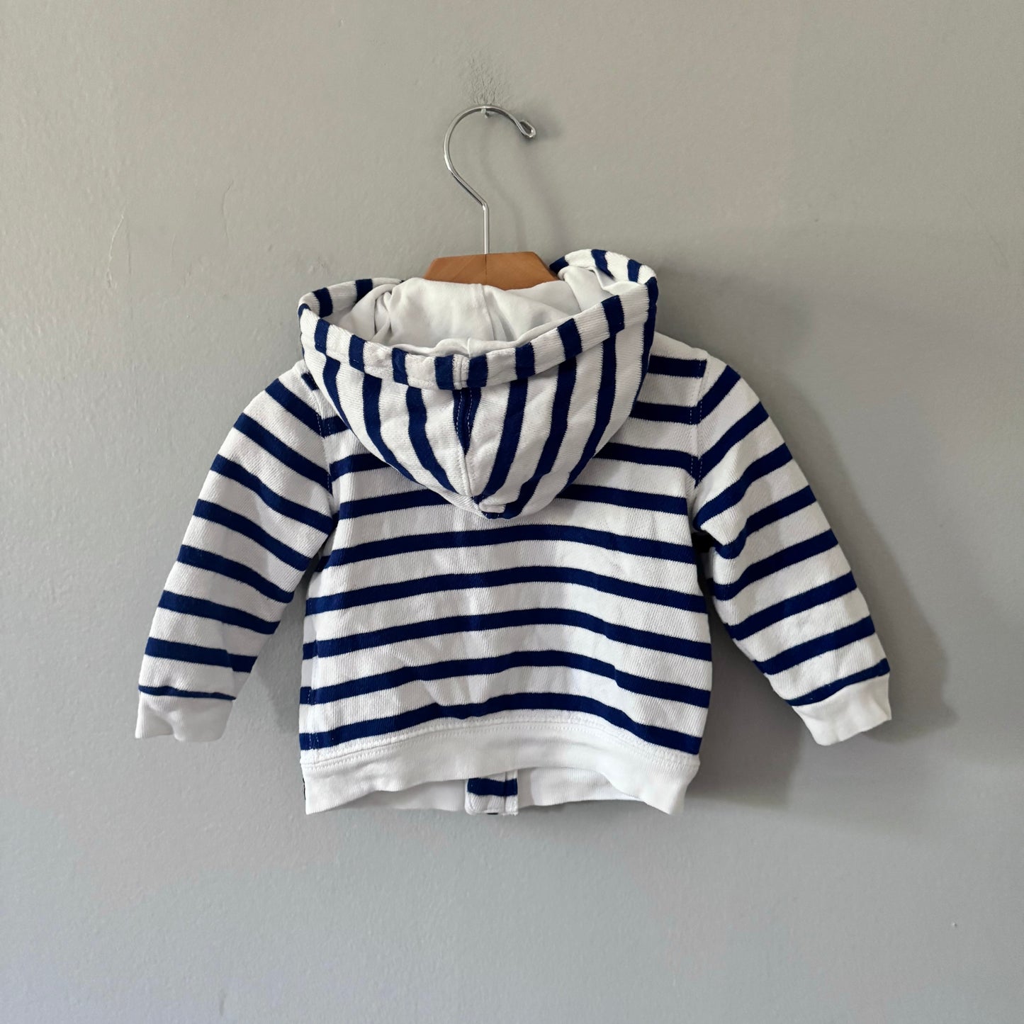 Polo Ralph Lauren / White blue stripe zip up hoodie / 9M