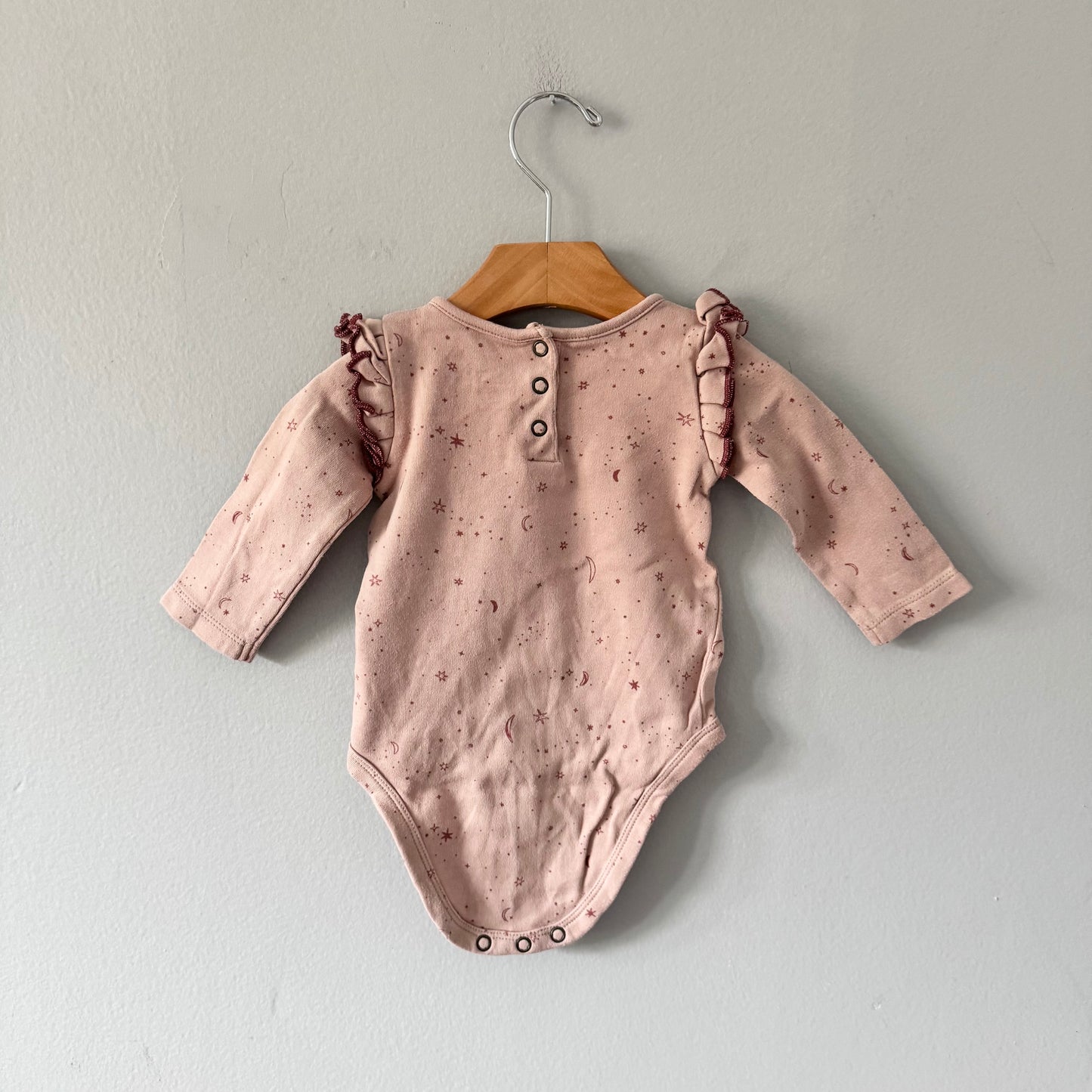 Pehr / Grenouillère rose fumé et étoiles / 3-6M