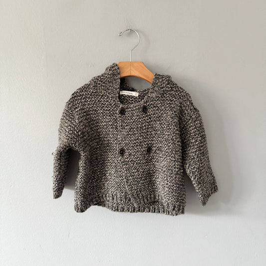 1+ in the family / Black x beige knit jacket / 12M