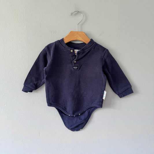 Vintage Please mum / Navy onesie / 12M