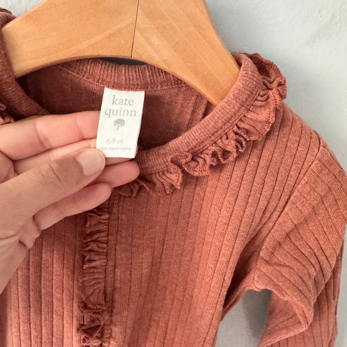Kate Quinn / Brown ribbed romper / 6-9M