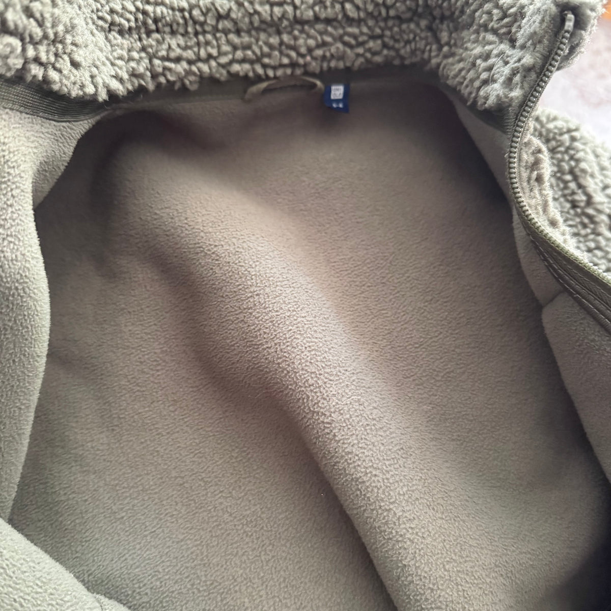 Uniqlo / Green fleece zip-up / 3-4Y