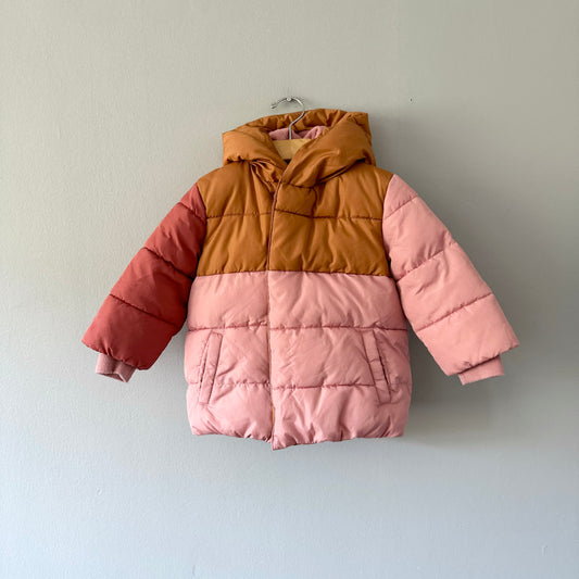 Rise Little Earthling / Pink puffer jacket / 18-24M