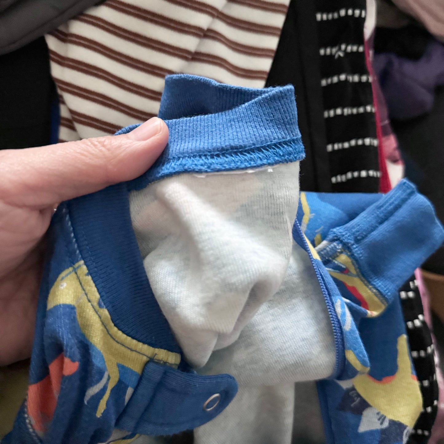 Hanna Andersson	/ Blue Dinosaur romper / 6M