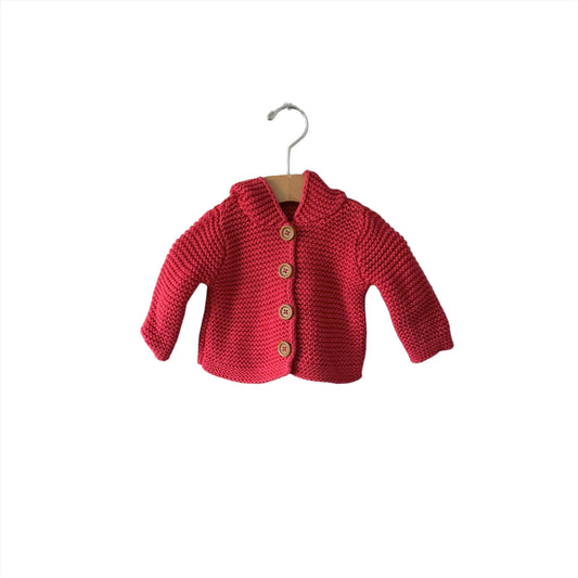 Nordstrom baby / Red cotton knit jacket / NB