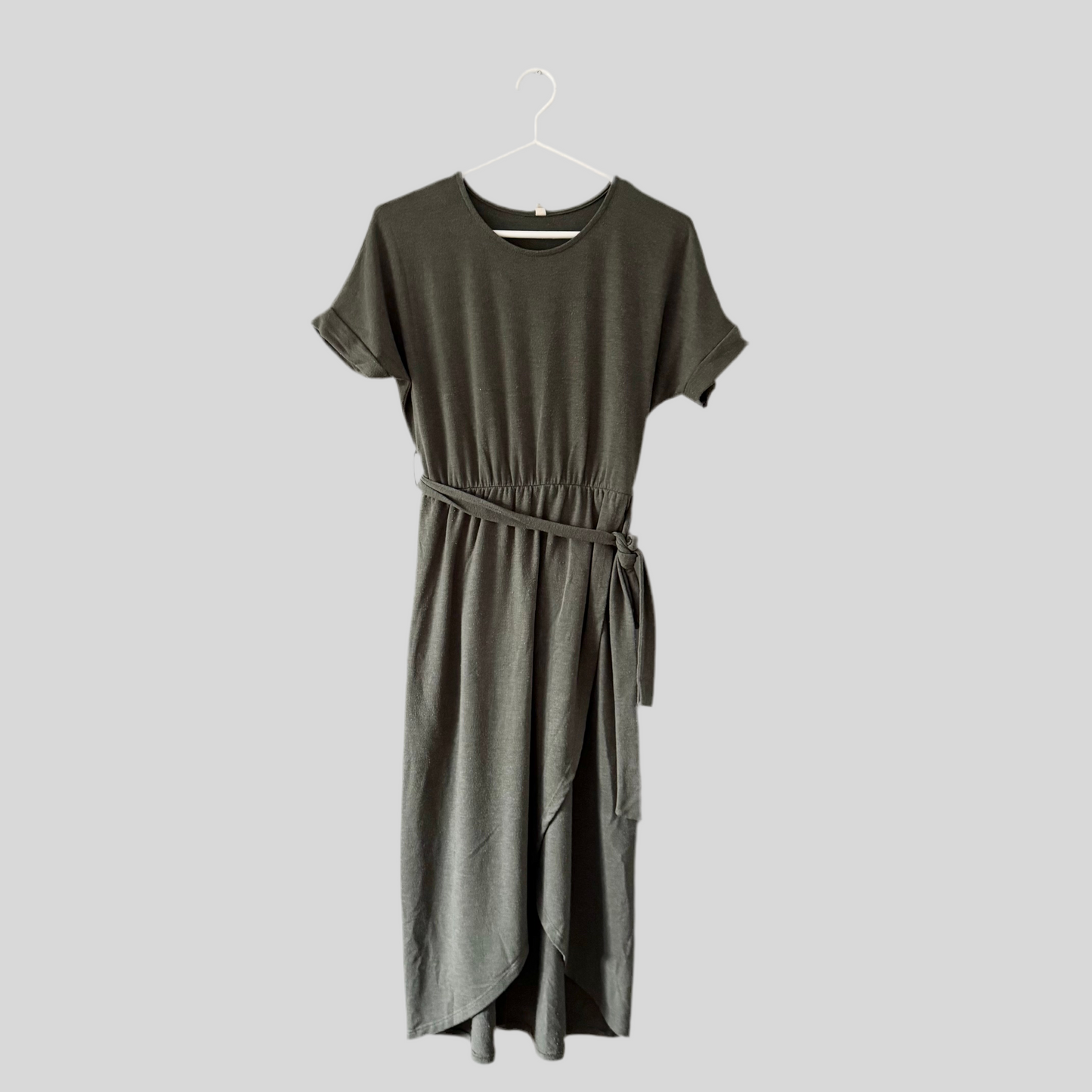 Pink Blush / Dark green maternity dress / Women S