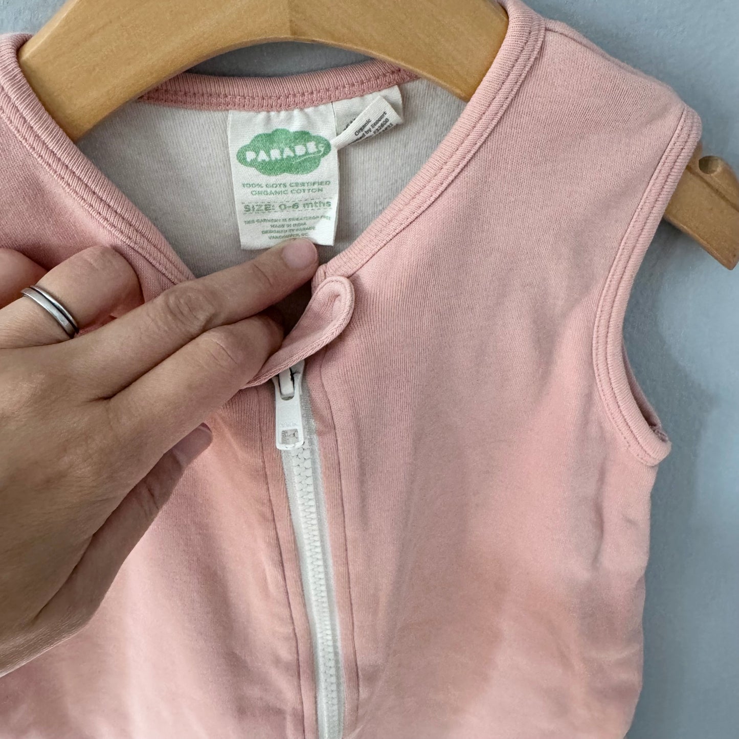 Parade Organics / Salmon pink sleep sack / 0-6M