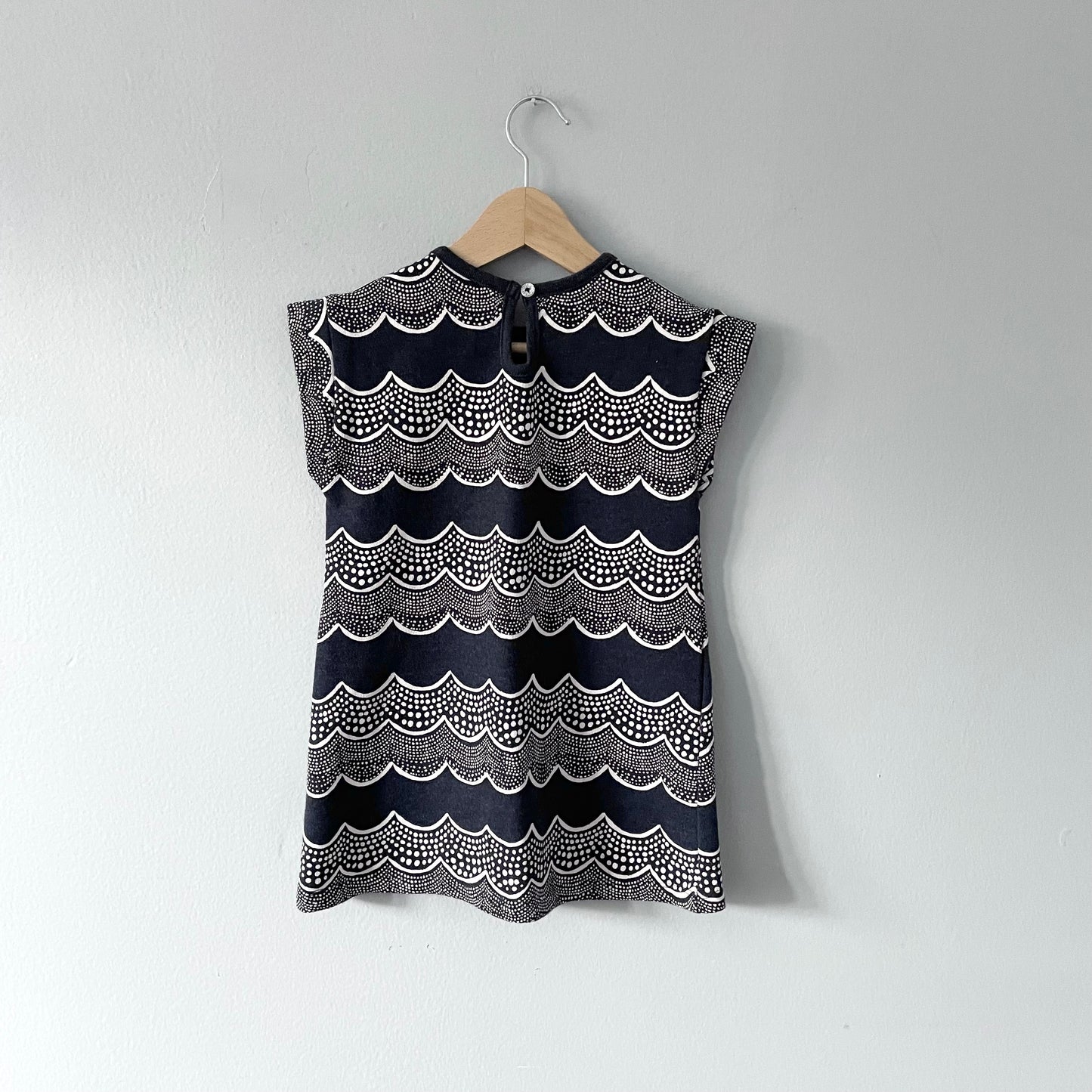 Hatley / Black x white abstract sweat dress / 3Y