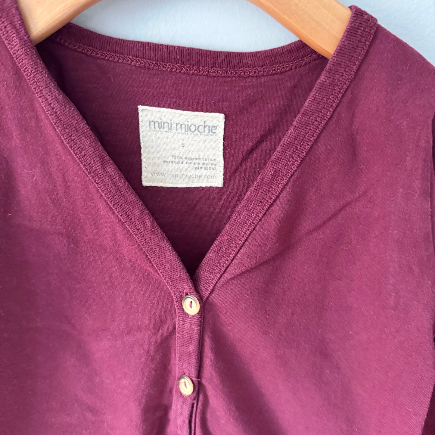 Mini mioche / Burgundy cotton cardigan / 5Y