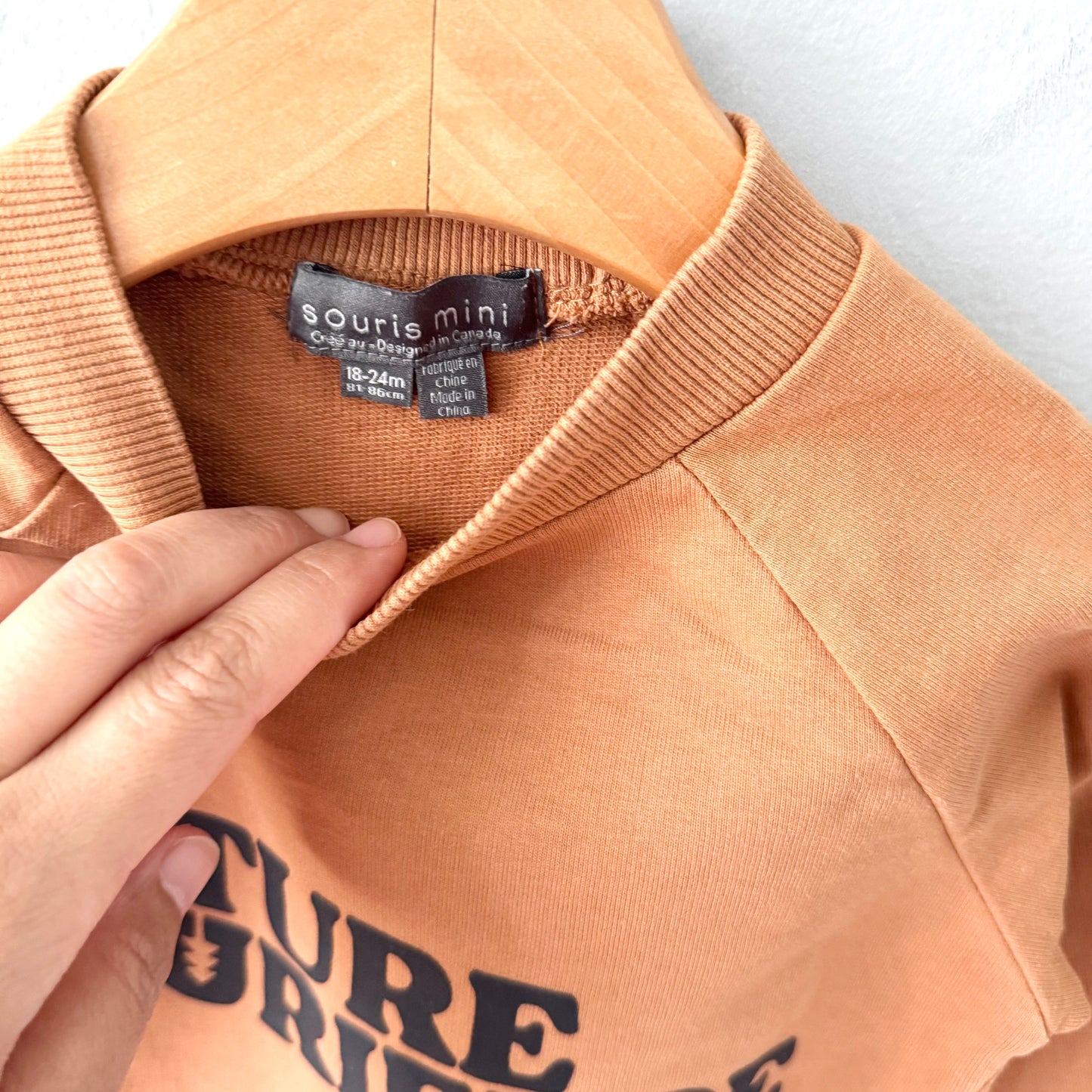Souris mini / Brown sweatshirt dress/tunic / 18-24M