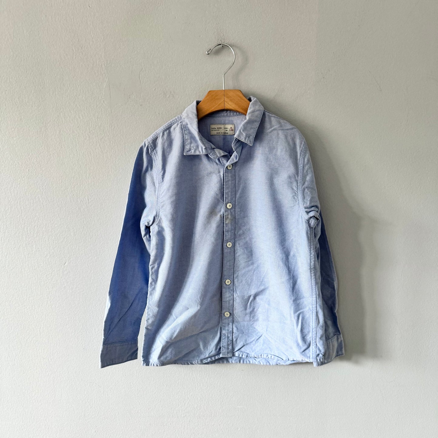 Zara / Chemise en oxford bleue / 8 ans