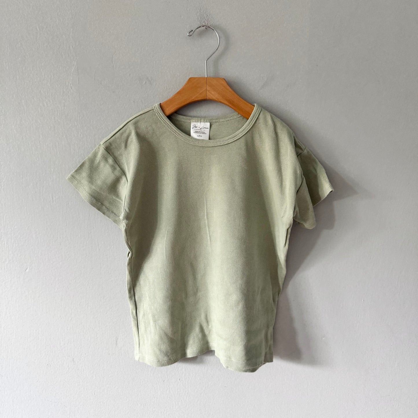 Jax & Lennon / Sage ribbed T-shirt / 4-5Y