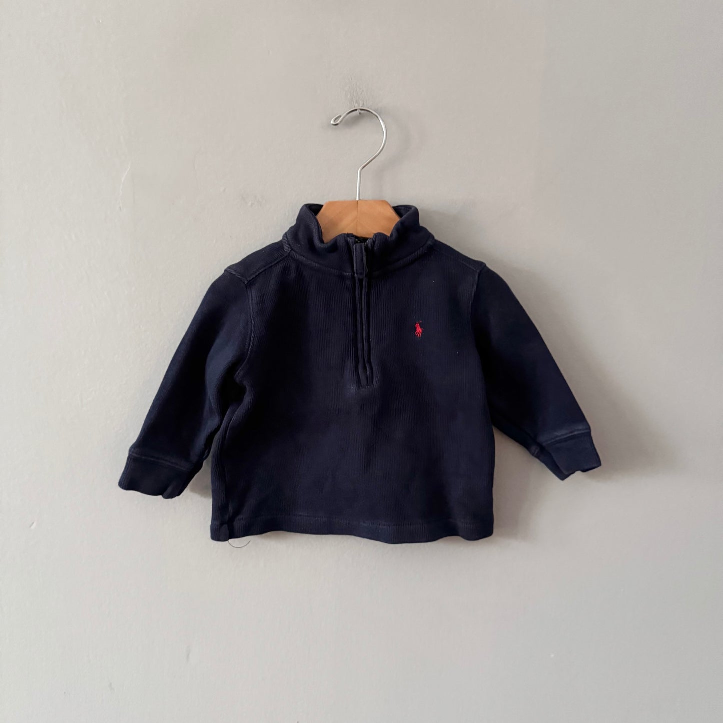 Polo Ralph Lauren / Navy half zip up crew top / 12M