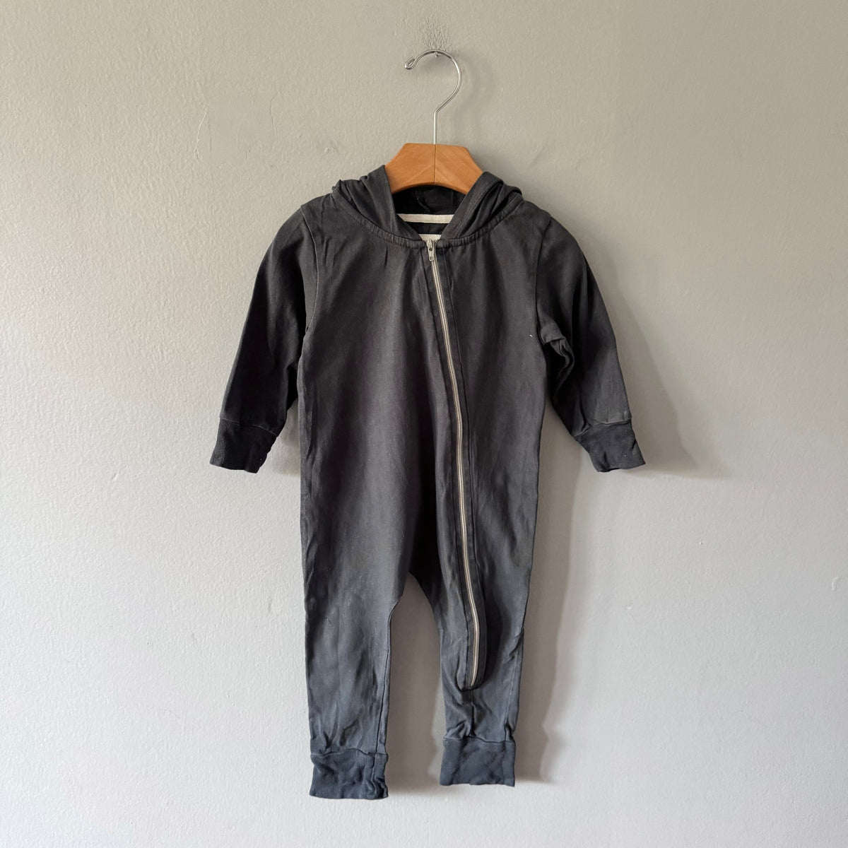 Mini mioche / Dark grey biker romper / 6-12M