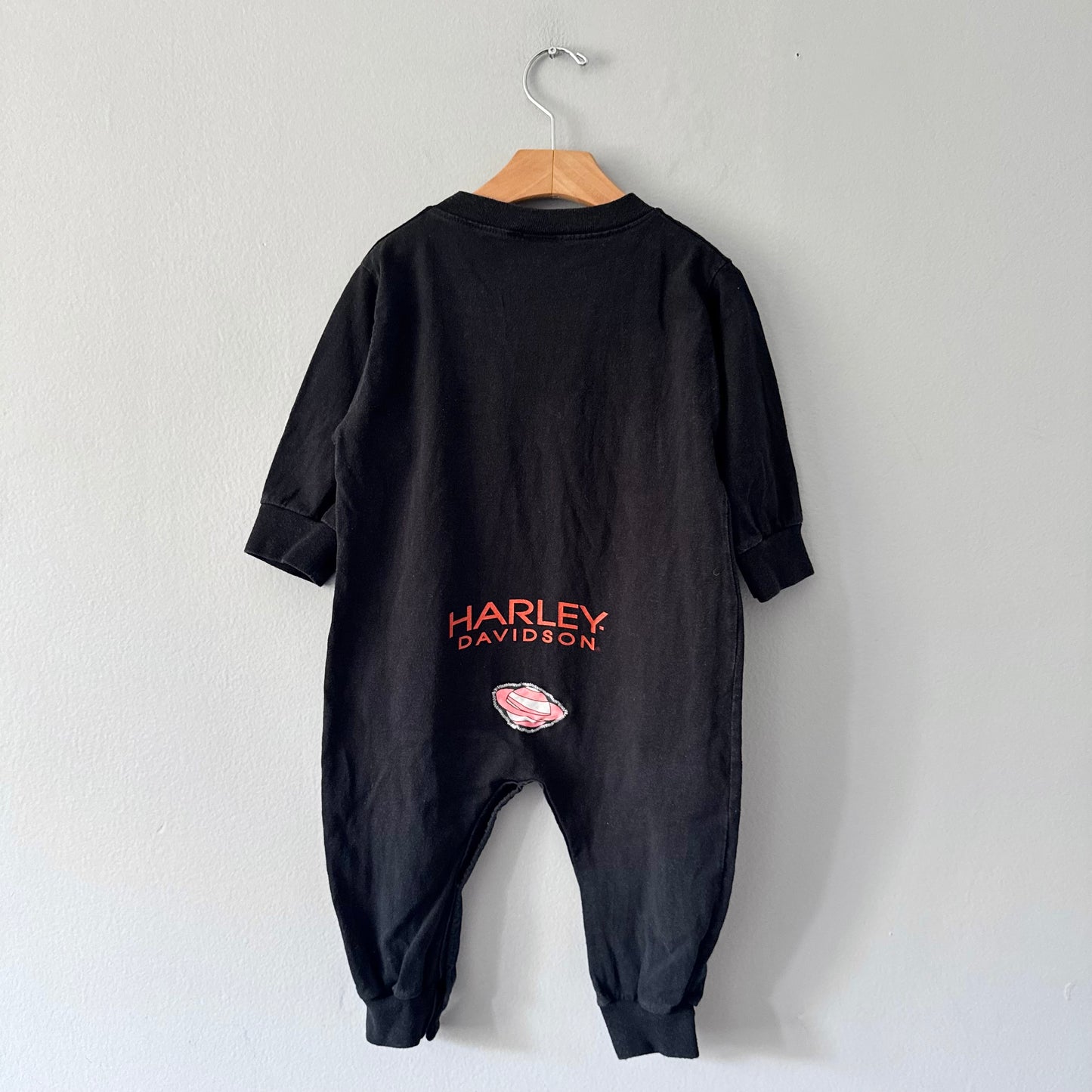 Harley Dadivson / Black long sleeve romper / 24M