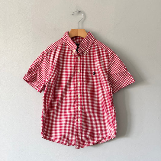 Polo Ralph Lauren / Red x white plaid shirt / 8Y