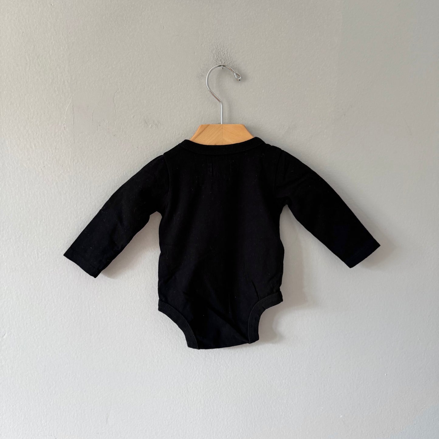 Mini mioche / Black long sleeve onesie / 0-3M