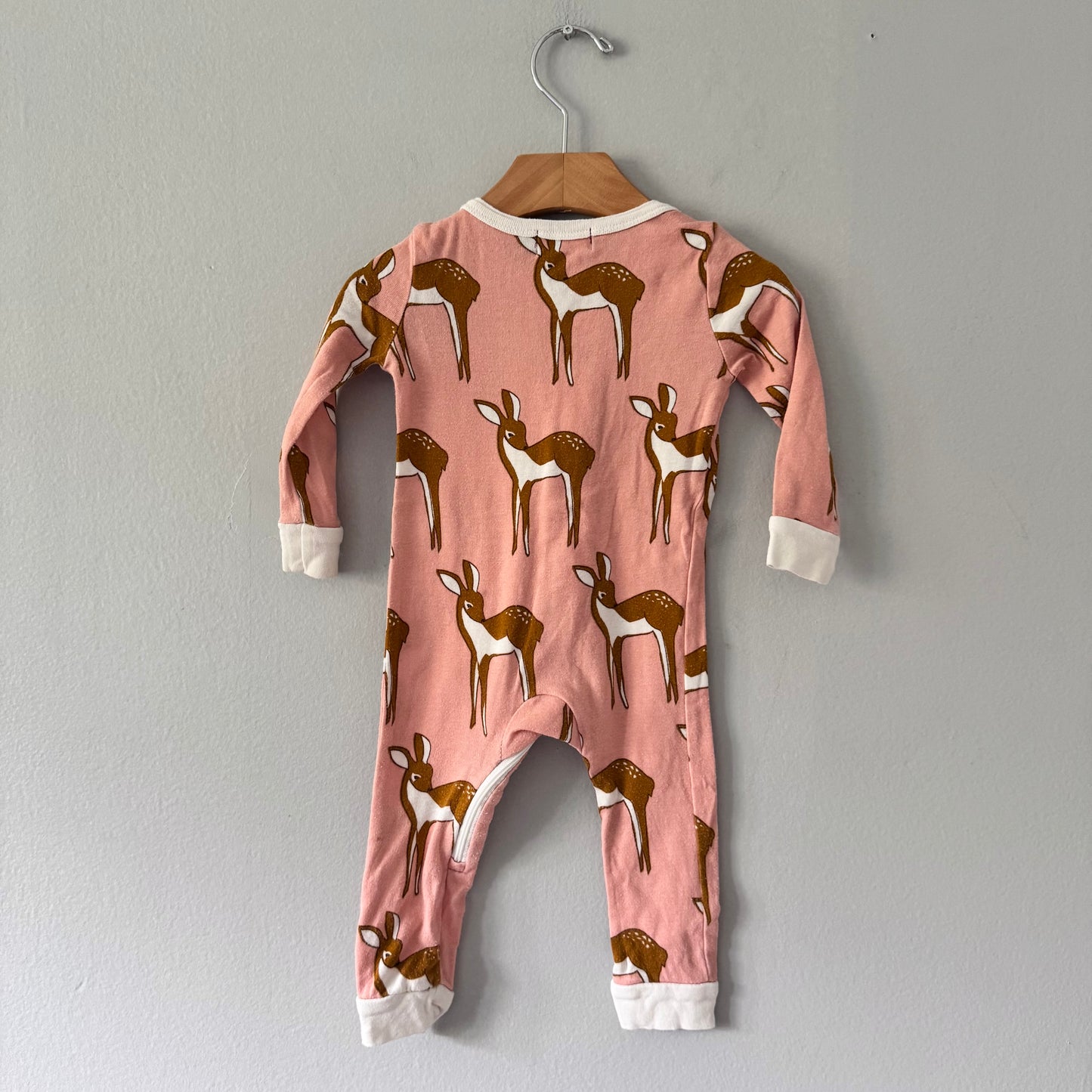 Milkbarn / Pink x deer romper / 9-12M - Mended