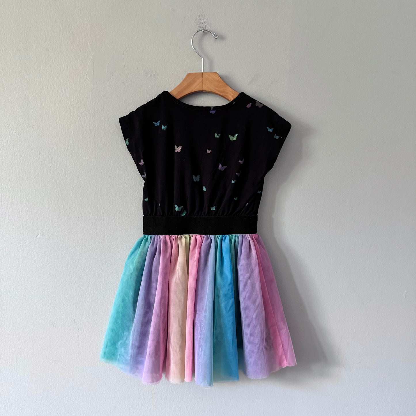 Deux par deux / Black x rainbow dress / 3Y