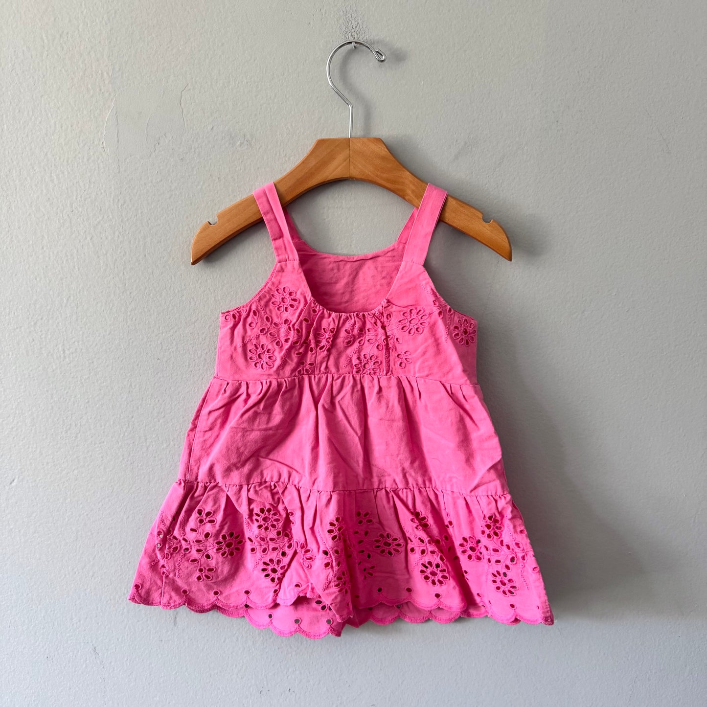 Zara / Pink eyelet cami dress / 9-12M