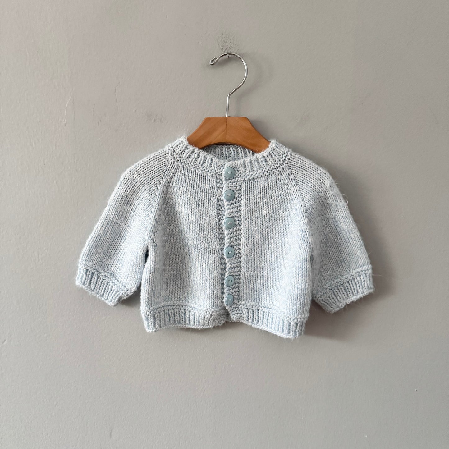 Handmade / Light blue knit cardigan / 3-6M