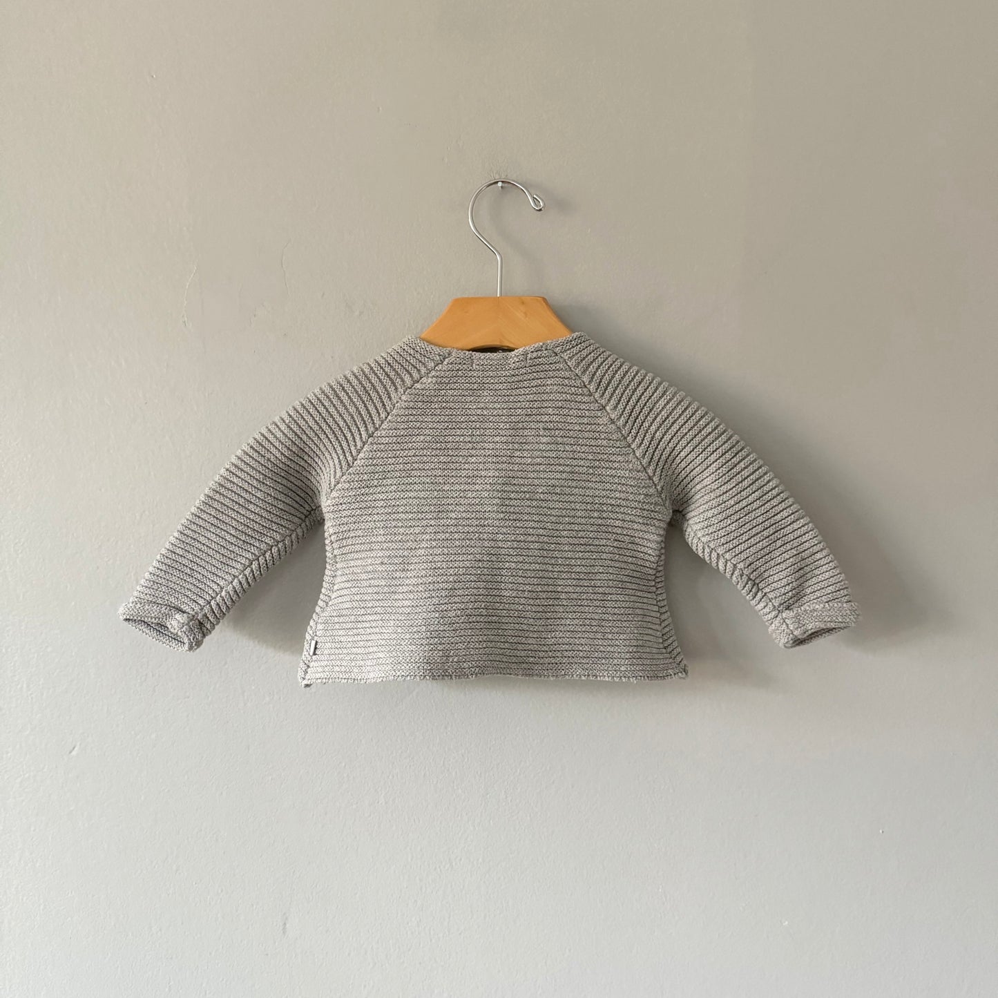 Obaibi / Light grey cotton cardigan / 6M