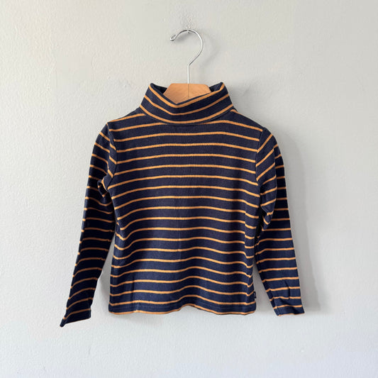 Okaidi / Navy brown long sleeve top / 5Y(Fits 4T)