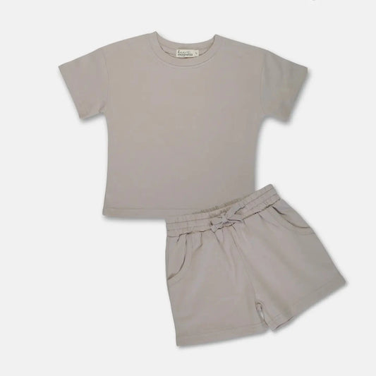 Bee & Magnolia / Organic Cotton Short Set - Soft Sandstone(4/5/7/8/9Y)