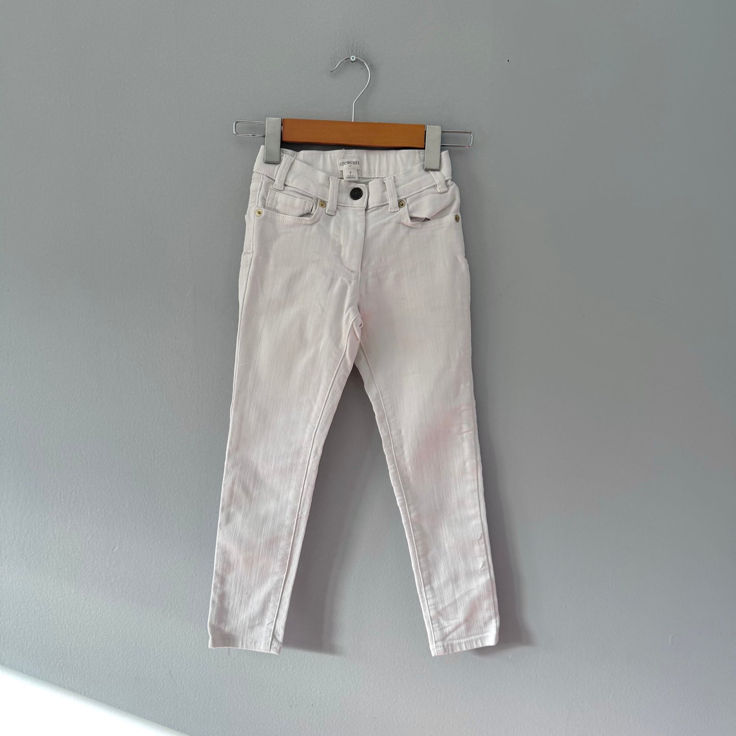 Crewcuts / White denim slim pants / 7Y