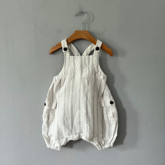 BR bébé / Salopette à rayures blanches / 12-18M